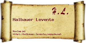 Halbauer Levente névjegykártya
