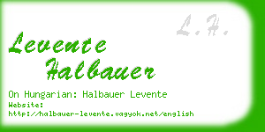 levente halbauer business card